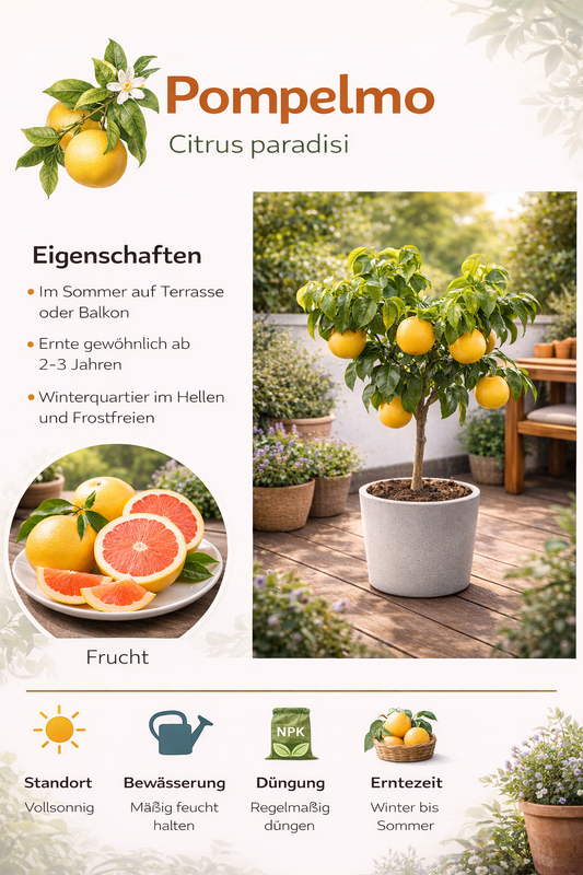Citrus Paradisi 80-100 cm rostlina - Osvěžující síla grapefruitu