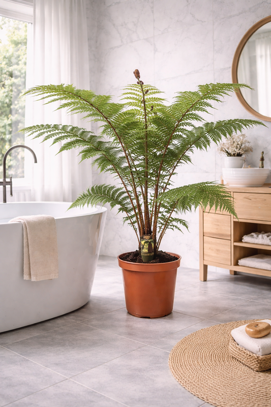 Australischer Baumfarn „Cyathea Australis“ – 80-100 cm hoch inkl. Topf | Schnellwüchsiger Zimmerfarn & Exot für Garten, Wintergarten & Terrasse
