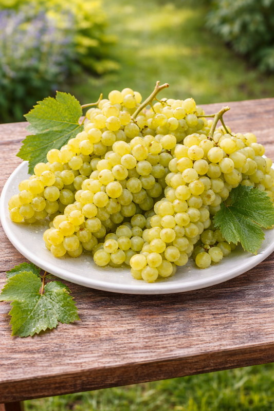2 Stück Weinrebe 'Bianca' – Vitis vinifera | Tafeltraube weiß | Winterhart, ertragreich, robust | 30–50 cm inkl. Topf Ø 12 cm