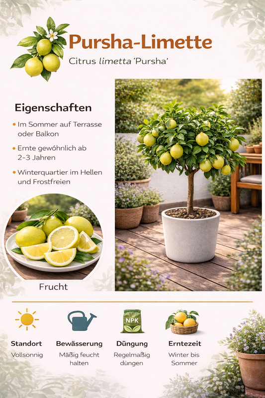 Římská limeta 'Pursha' 80-100 cm Sladká limeta - Citrus limetta 'Pursha'