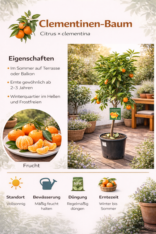 Klementinkový strom Citrus × clementina 130-170 cm – mrazuvzdorná klementinka do zahrady i do květináče