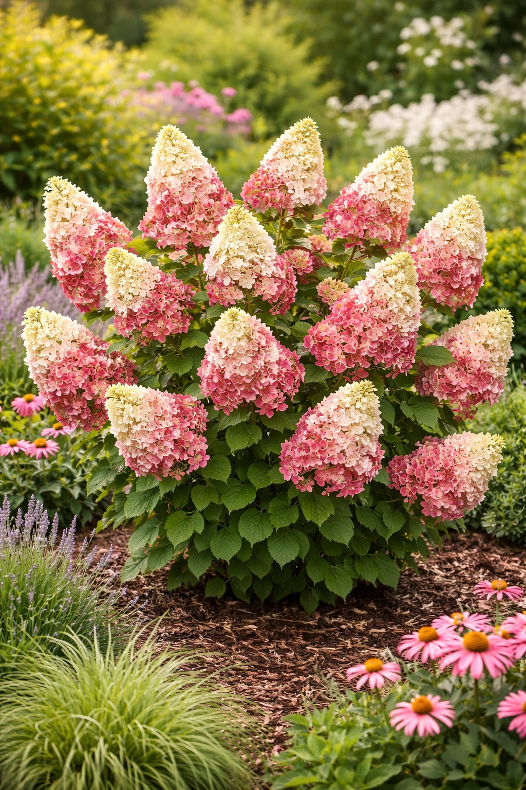 Latová hortenzie 'Wim's Red' – Hydrangea paniculata v 3l květináči | Kvetoucí okrasný keř v červené a bílé barvě