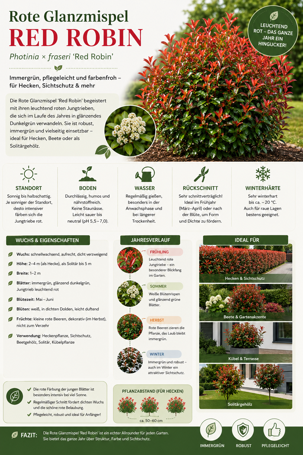 Mišpule červená Red Robin cca. 40 cm Photinia fraseri 'Red Robin'
