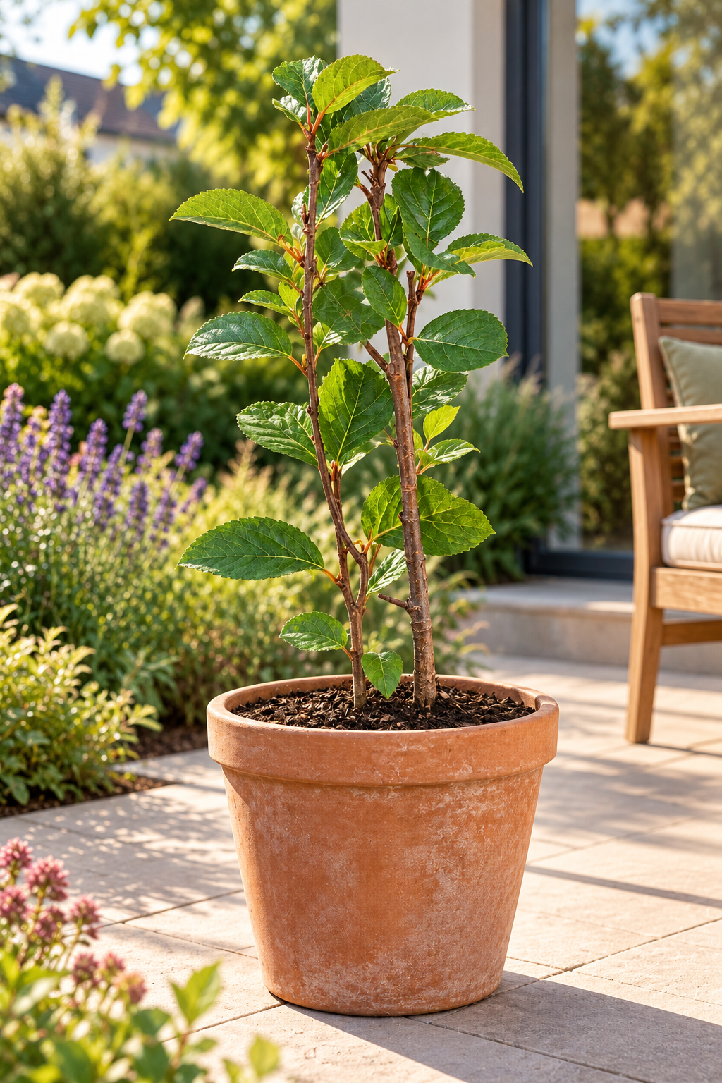 Schwarze Apfelbeere ‘Hugin’ – Aronia melanocarpa – winterharter Beerenstrauch für Garten & Kübel – 40–60 cm inkl. Topf