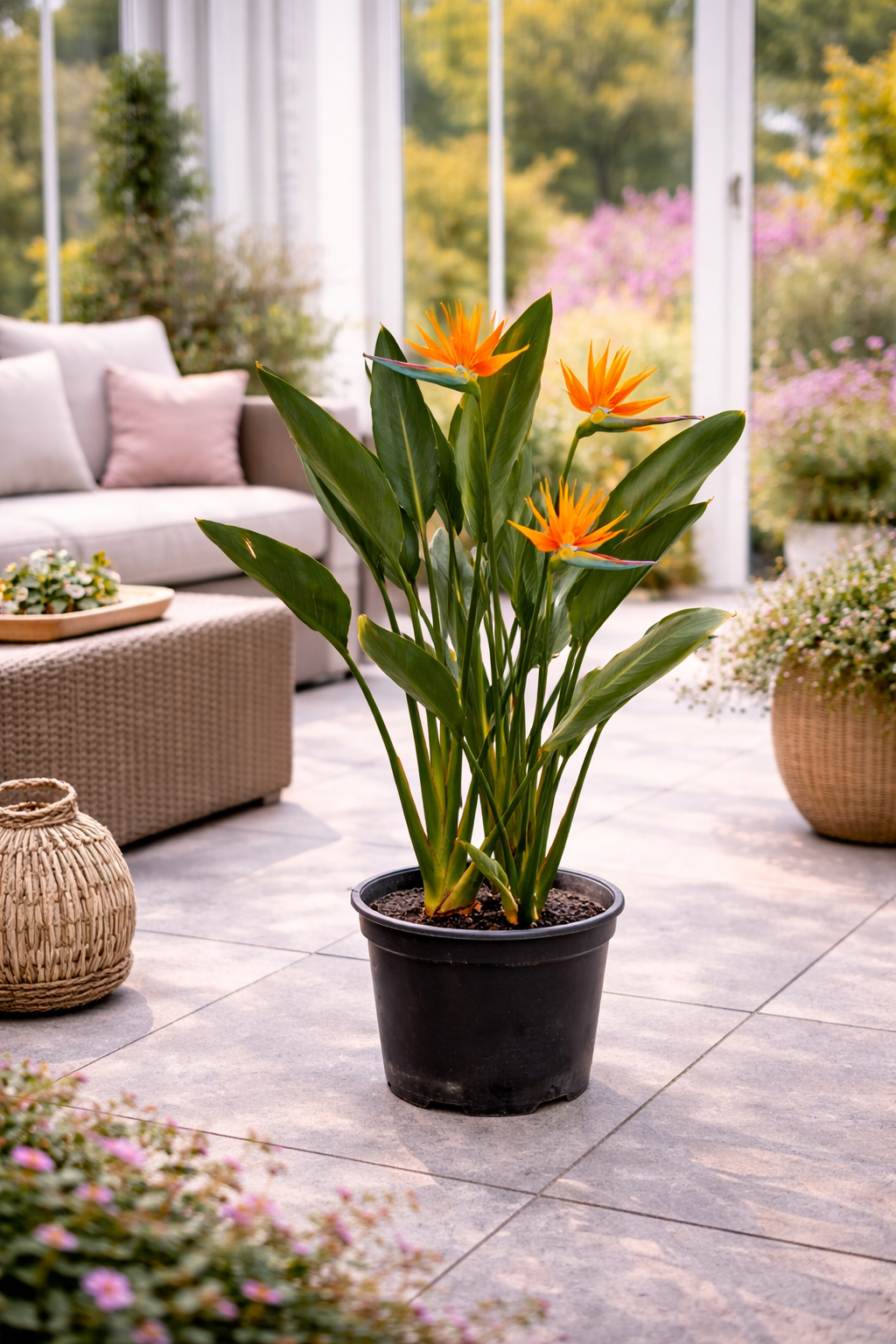 Strelitzia reginae 80-100 cm / 2-3 rostliny v květináči 5-6 let stará rostlina Bird of Paradise