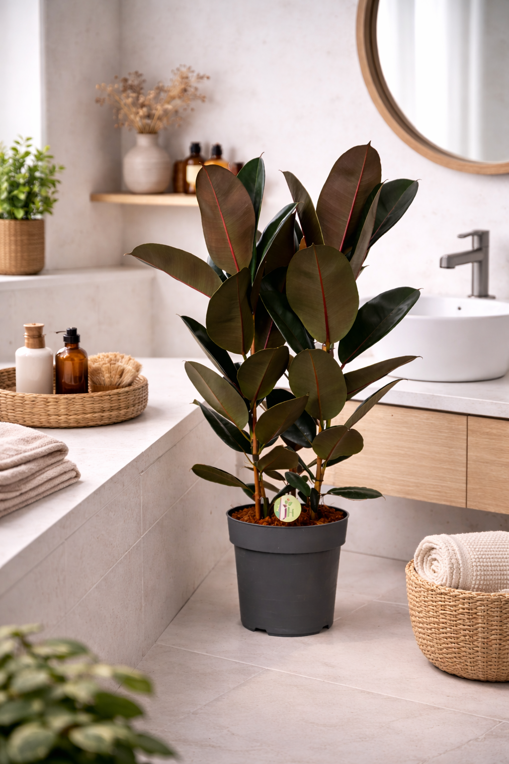 Gumovník cca. 100 cm 3 rostliny v květináči Ficus elastica Abidjan