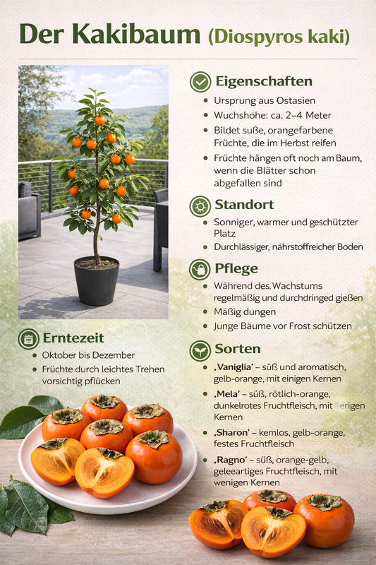 Diospyros kaki Sharon 160–200 cm Kakibaum Sharonfrucht Persimone winterharte Kaki Pflanze