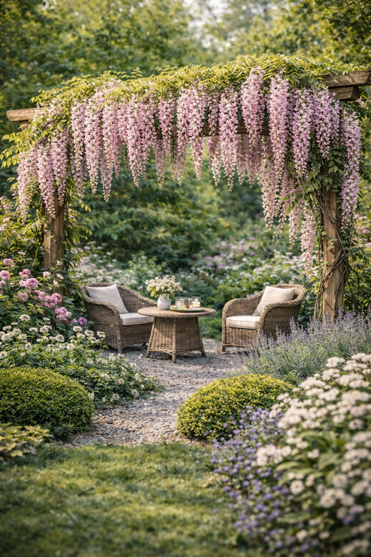 Wisteria sinensis Rosea 180-200 cm Rosa Blauregen Chinesischer Glyzinie Kletterpflanze Duftend Winterhart