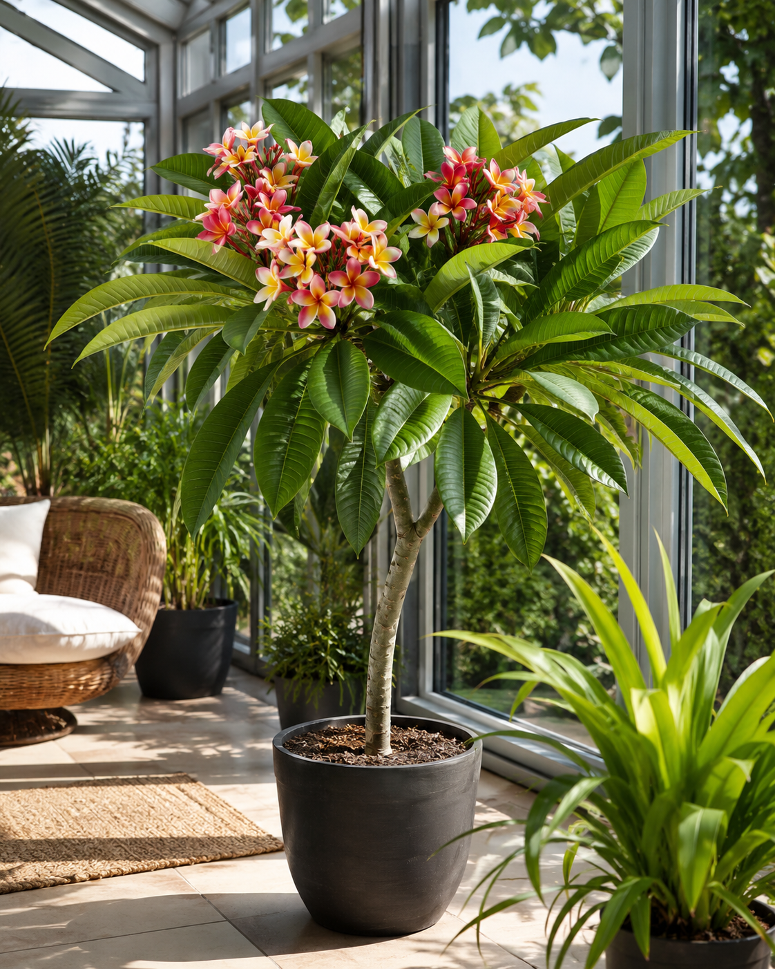 Plumeria rubra Hawaiian ca. 60 cm – Frangipani, Tempelbaum und tropische Duftblume für Wintergarten und Terrasse