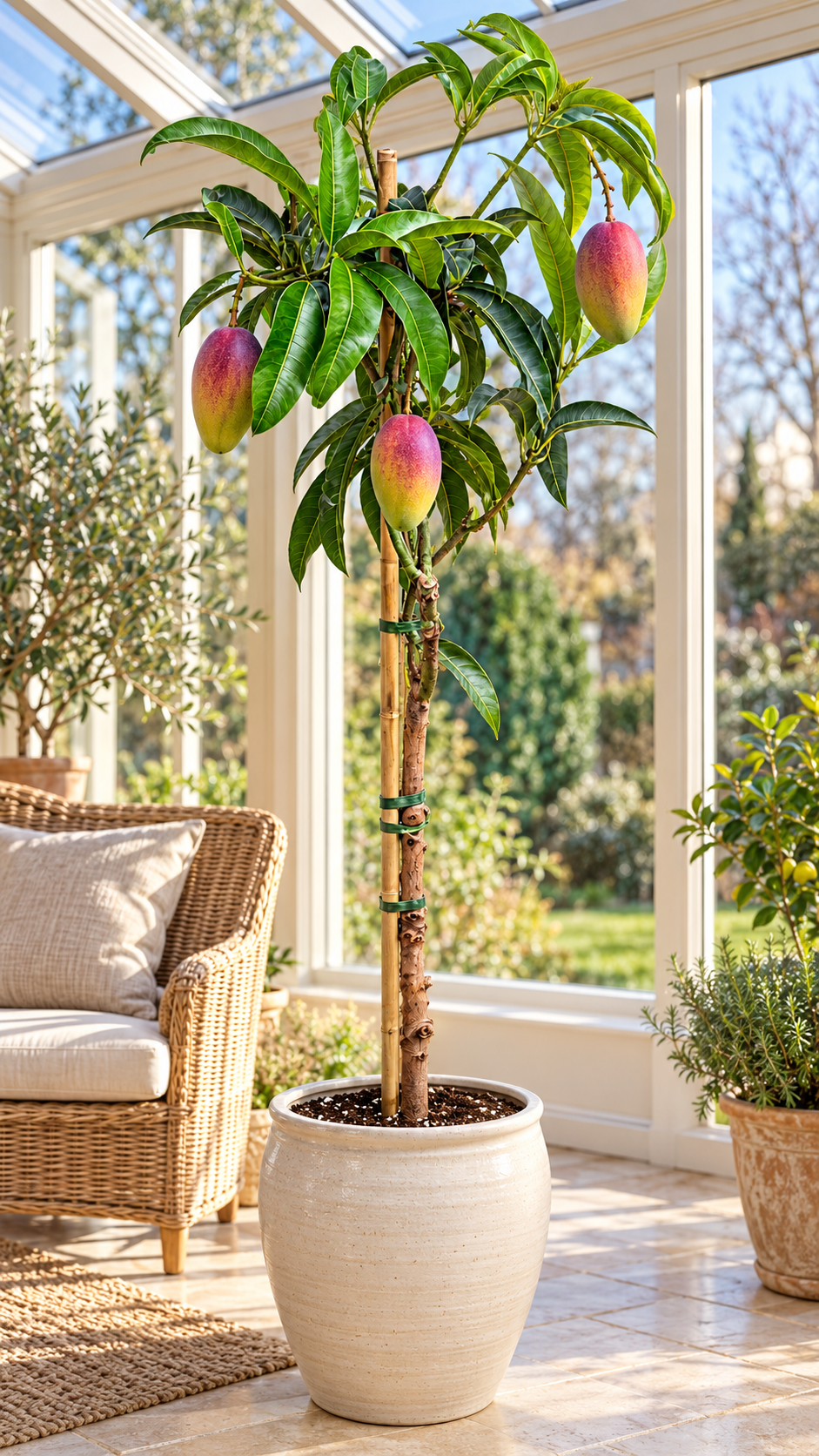 Mangobaum ‘Palmer’ – Mango-Pflanze für Kübel, Terrasse & Wintergarten – 140–180 cm inkl. Topf