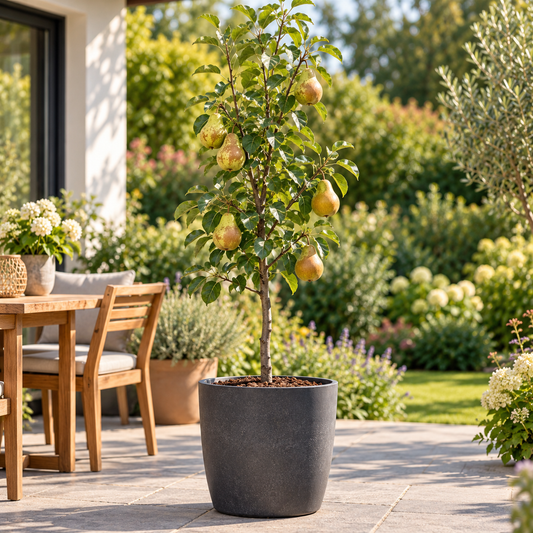 Birnbaum ‘Gellerts Butterbirne’ / ‘Beurré Hardy’ – aromatische Herbstbirne für den Garten – 100–120 cm inkl. Topf