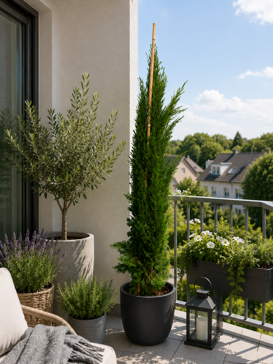 Cupressus sempervirens Totem 100–120 cm – Säulenzypresse Mediterrane Zypresse Italienische Zypresse Wintergrün