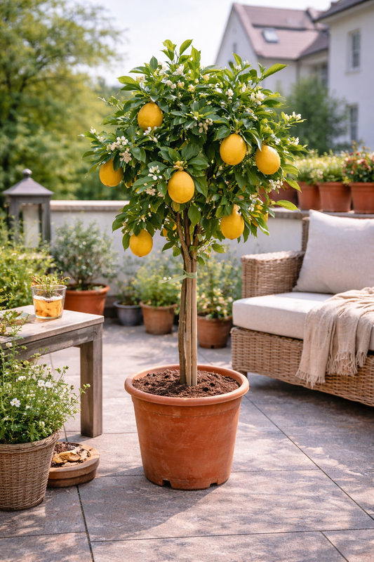 Citroník 'Zagara Bianca' – Citrus x limon, 100–140 cm, vonné bílé květy a jedlé citrony