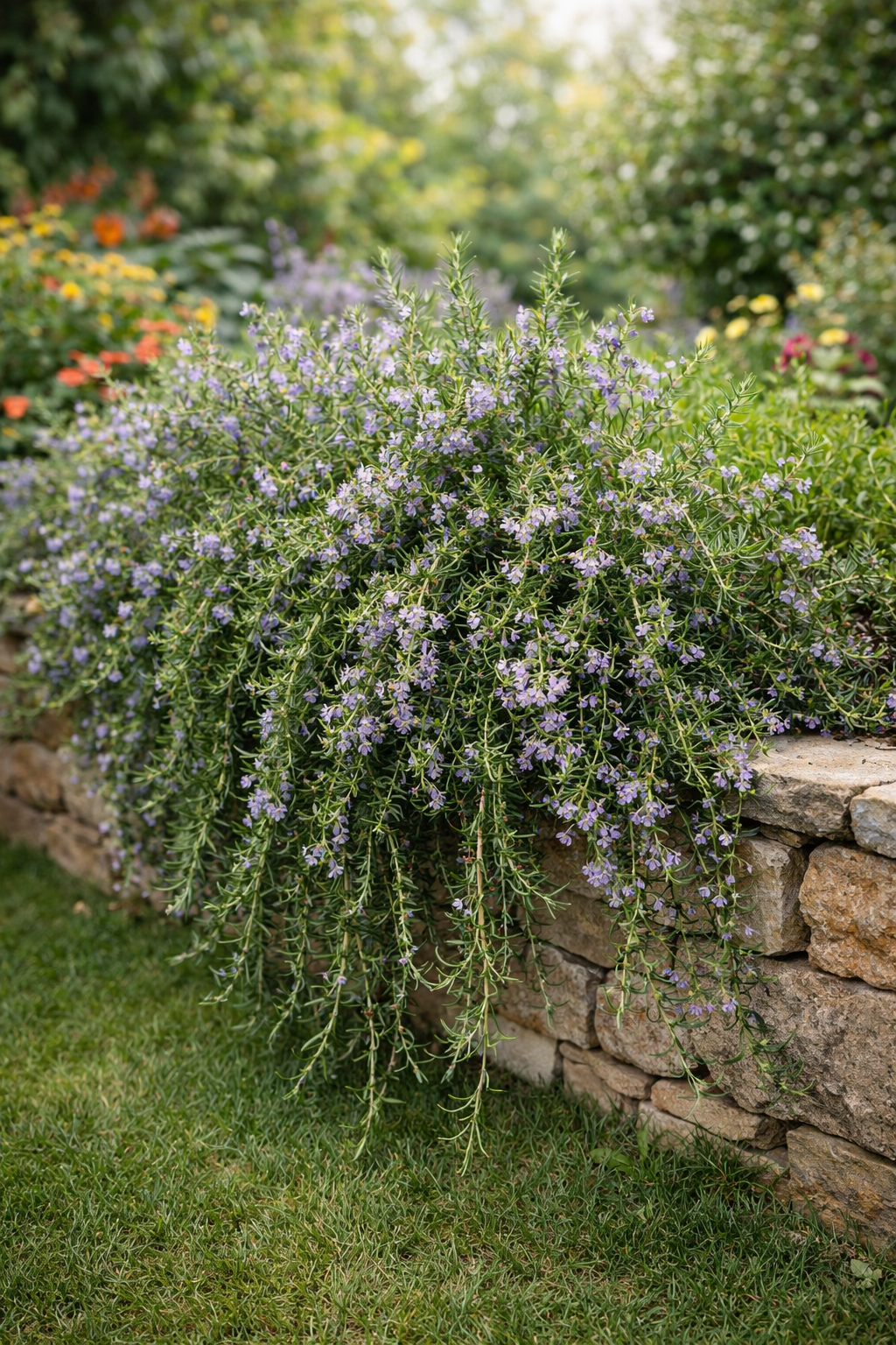Hängender Rosmarin Prostratus winterhart Kriechrosmarin 3L Topf immergrün aromatische Kräuterpflanze pflegeleicht
