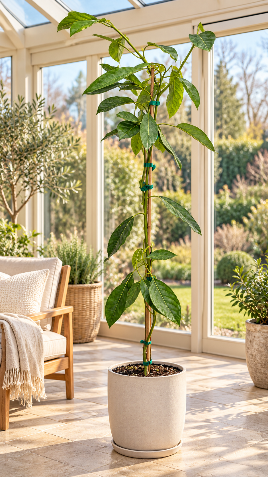 Avocadobaum ‘Reed’ – Avocado-Pflanze (Persea americana) für Kübel, Terrasse & Wintergarten – 150–200 cm inkl. Topf