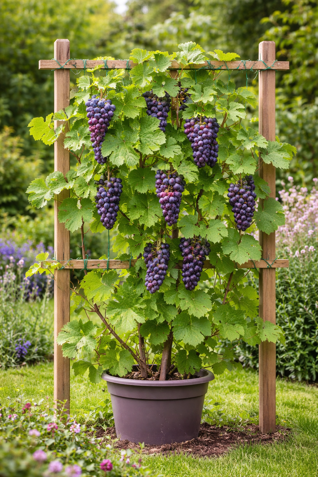2 Stück Rote Tafeltraube 'Boskoop Glory' (Vitis vinifera) – Winterharte Weinrebe, 30–50 cm inkl. Topf, aromatische Trauben für Garten & Terrasse