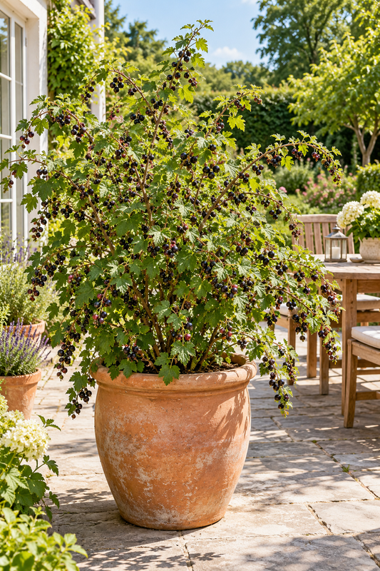 Oregon-Stachelbeere – Ribes divaricatum – winterharter Beerenstrauch mit essbaren Früchten – 40–60 cm inkl. Topf