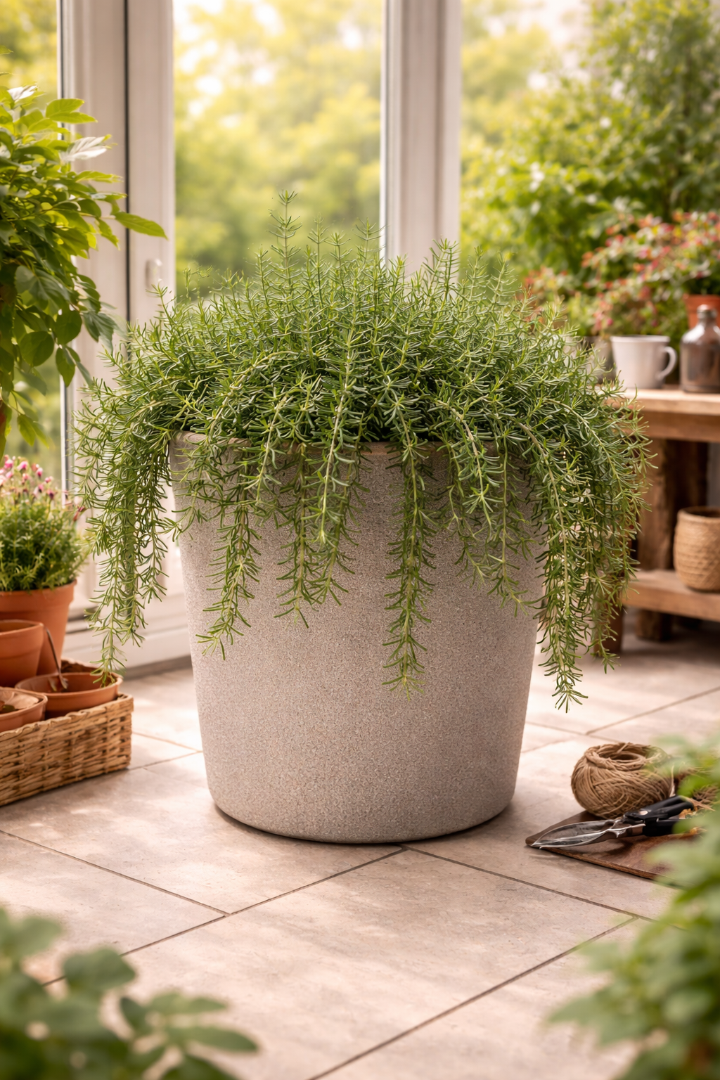 Hängender Rosmarin Prostratus winterhart Kriechrosmarin 3L Topf immergrün aromatische Kräuterpflanze pflegeleicht