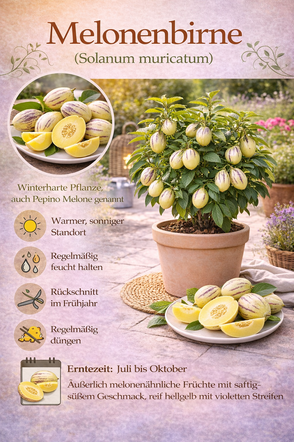 Solanum Pepino Gold 20-40 cm - Velmi chutná melounová hruška