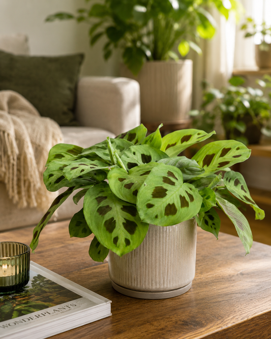 Maranta leuconeura Kerchoveana – Gebetspflanze Korbmarante Zimmerpflanze mit dekorativem Blattmuster ca. 30 cm