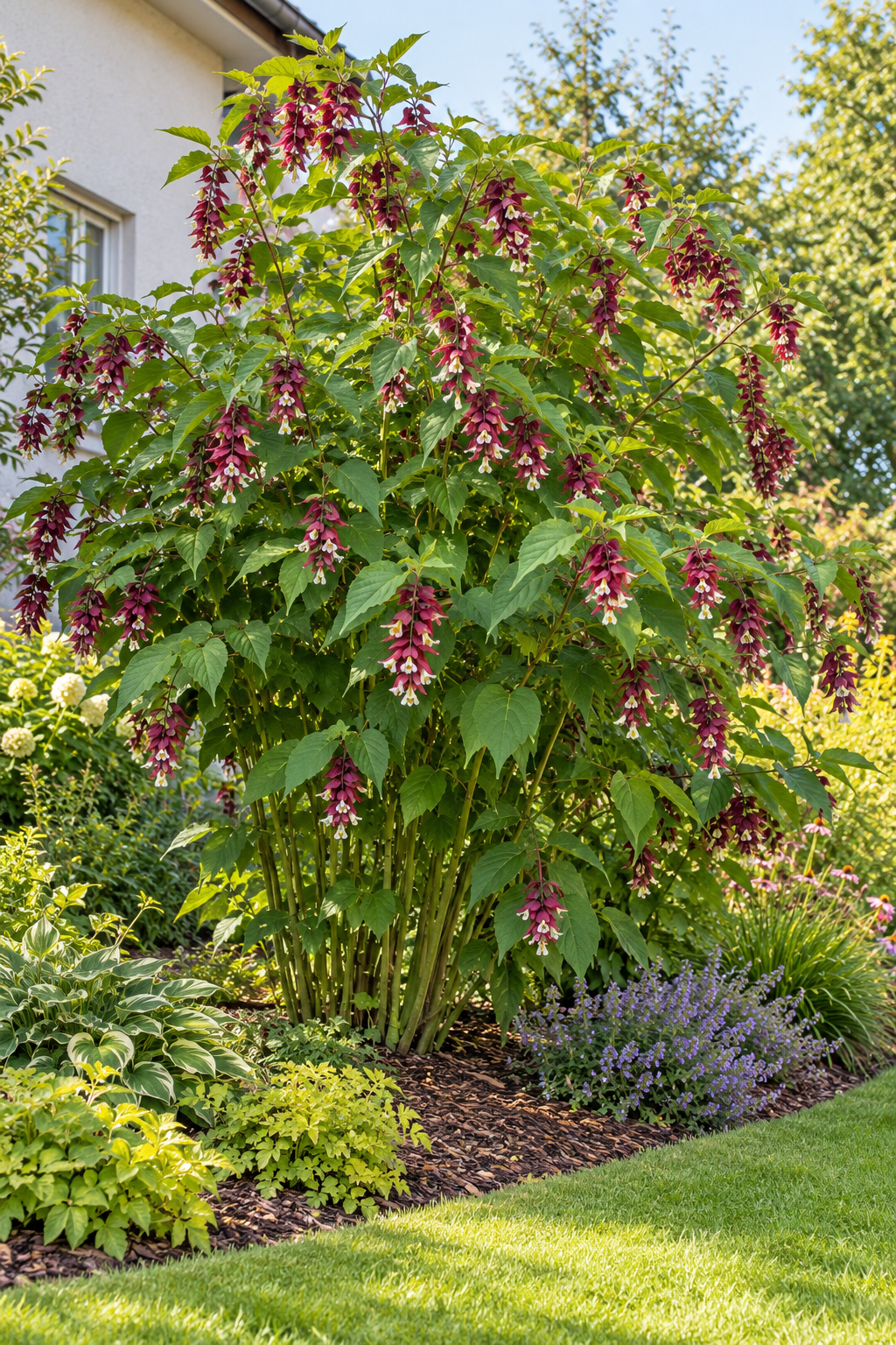 Karamellbeere – Schöne Leycesterie (Leycesteria formosa) – Blütenstrauch für Garten & Kübel – 40–60 cm inkl. Topf