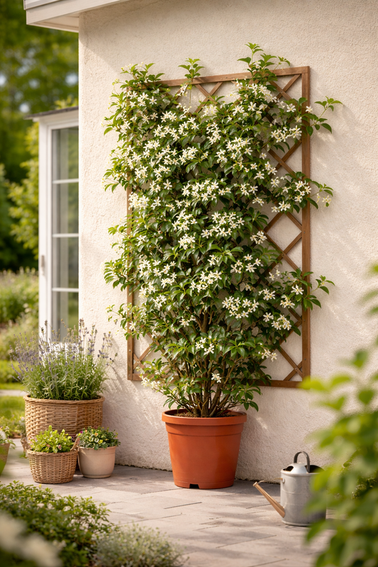Sternjasmin (Trachelospermum jasminoides) 50–70 cm – Immergrün, Winterhart & Stark Duftend | Duftjasmin, Kletterpflanze