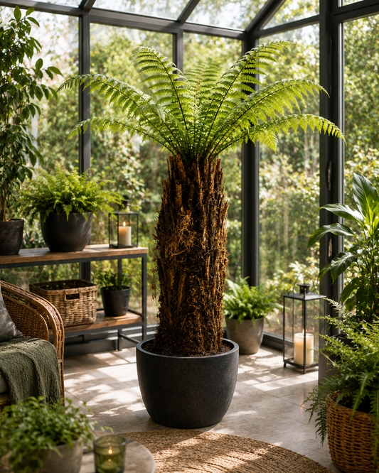 Baumfarn Dicksonia antarctica 70-80 cm Kahler Stamm – Ein Relikt aus der Urzeit