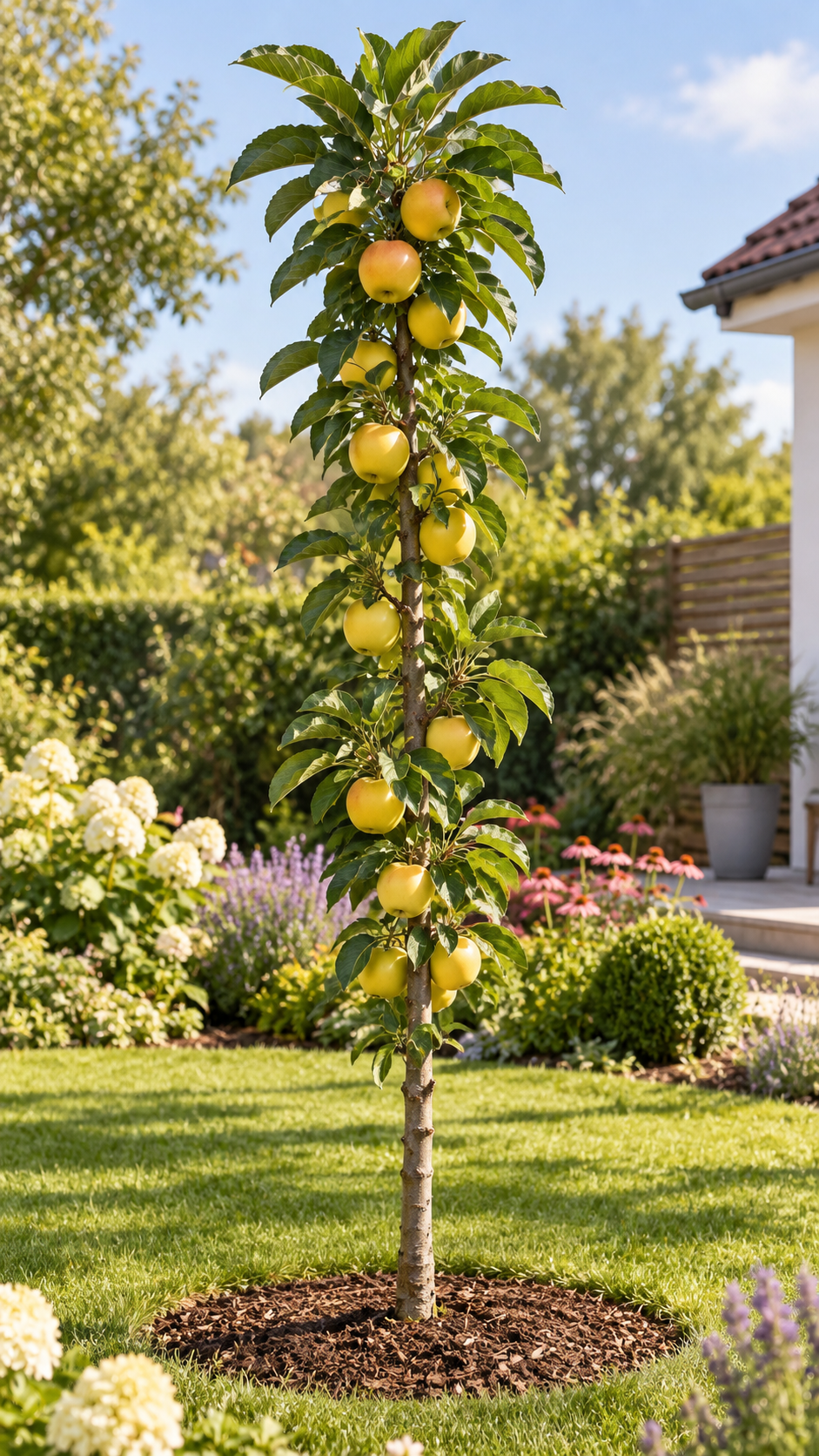 Säulenapfel ‘Gold Sensation’ 130–160 cm – Malus domestica, kompakter Apfelbaum für Garten, Balkon und Kübel