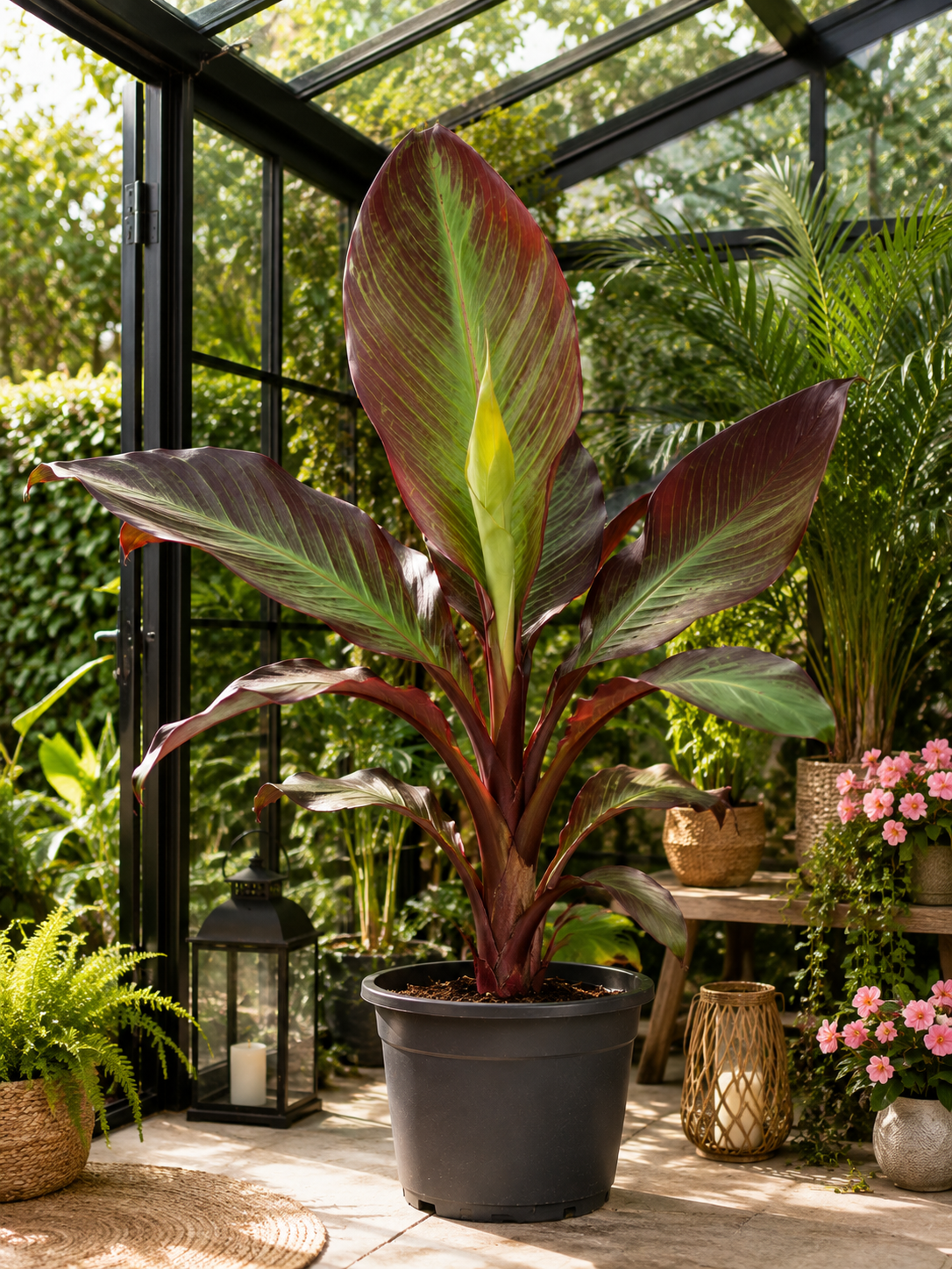 Červený okrasný banán 60-80 cm Ensete ventricosum Maurelii - habešský banán