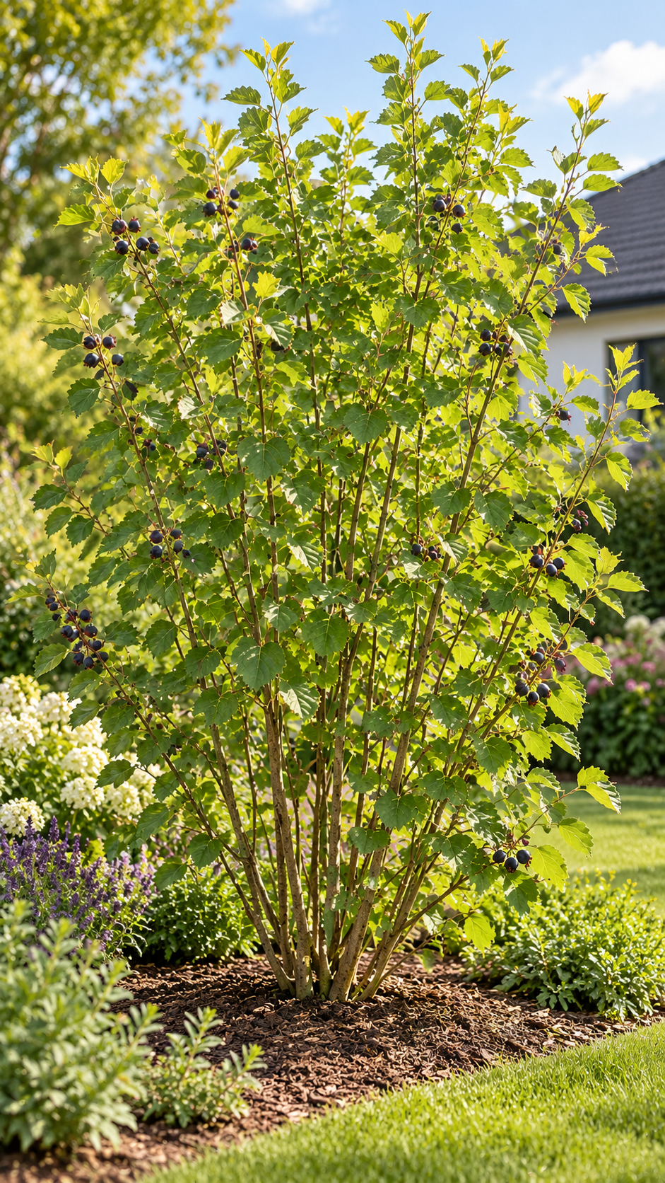 Felsenbirne ‘Prince William’ – Amelanchier, winterharter Obststrauch mit essbaren Früchten – 40–60 cm inkl. Topf