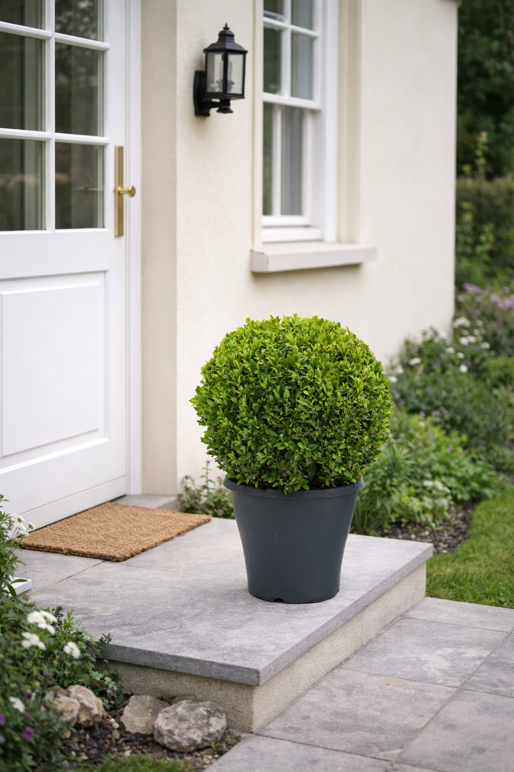 Průměr koule z buxusu cca. 35 cm – Vždyzelený Buxus sempervirens pro zahradu a dekoraci