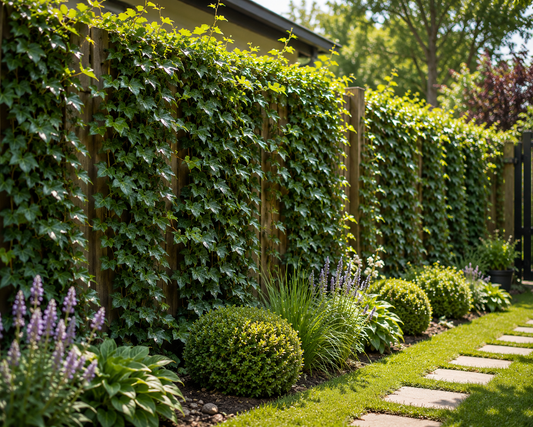 10x Efeu Hedera Hibernica 100-140 cm – Immergrüne Kletterpflanzen für 3 m Sichtschutzhecke | Irischer Efeu | Winterhart | Schnellwachsend | Heckenpflanzen Blickdicht