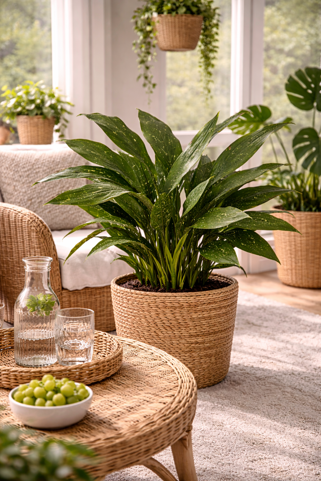 Aspidistra elatior Milky Way 50-60 cm – Schusterpalme mit Sternsprenkeln | Robuste Zimmerpflanze für Schatten & Büro