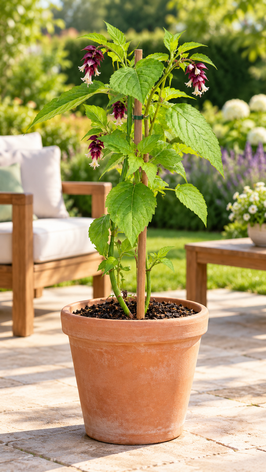 Karamellbeere – Schöne Leycesterie (Leycesteria formosa) – Blütenstrauch für Garten & Kübel – 40–60 cm inkl. Topf