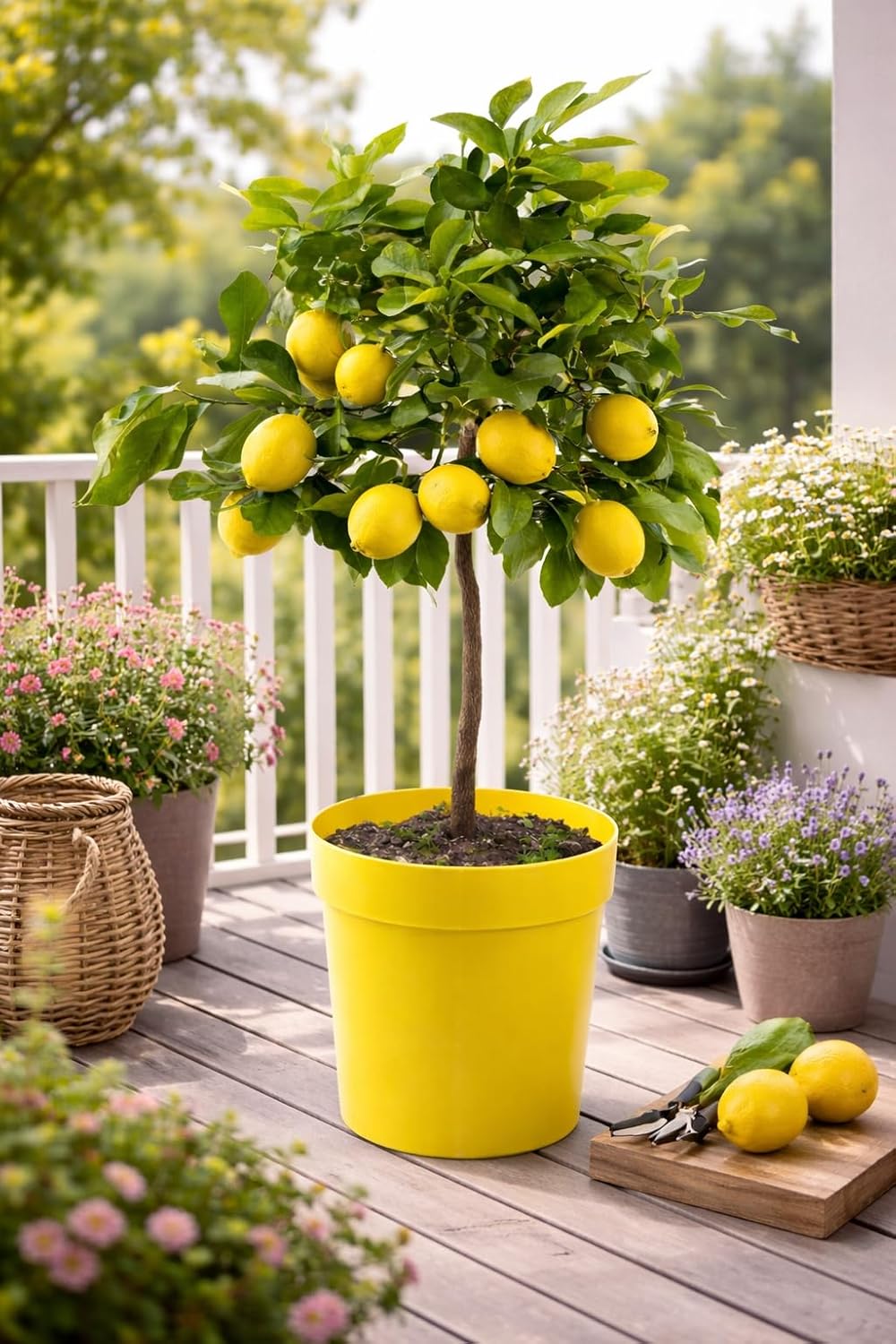 Vier Jahreszeiten Zitrone Lunario 80–100 cm Citrus limon Zitronenbaum Zitronenbäumchen mediterrane Zitruspflanze
