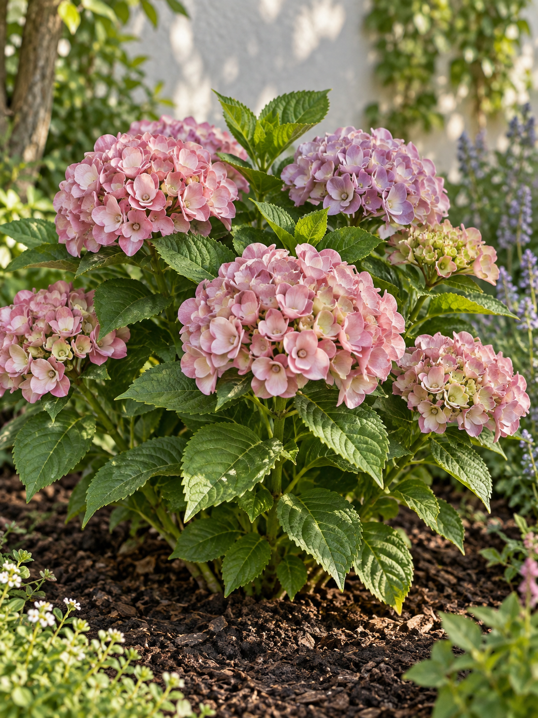 3er-Set Bauernhortensie ‘Ayesha’ 20–30 cm – Rosa Hydrangea macrophylla für Garten und Kübel