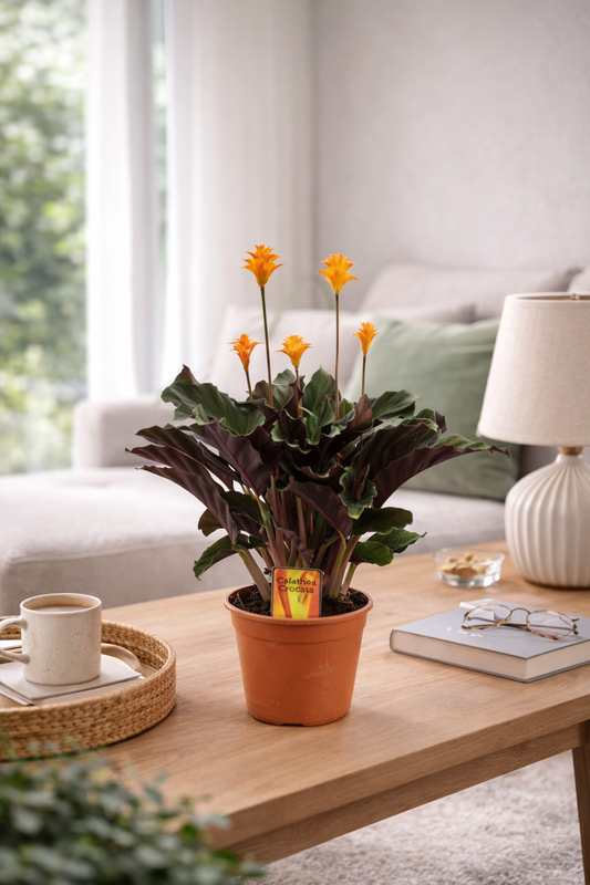 Calathea Crocata ca. 40 cm – Korbmarante Zimmerpflanze Grünpflanze haustierfreundlich
