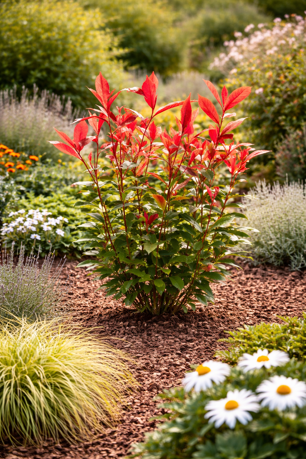 Photinia fraseri 'Carré Rouge' 40-60 cm, obzvláště červené listy, mrazuvzdorná