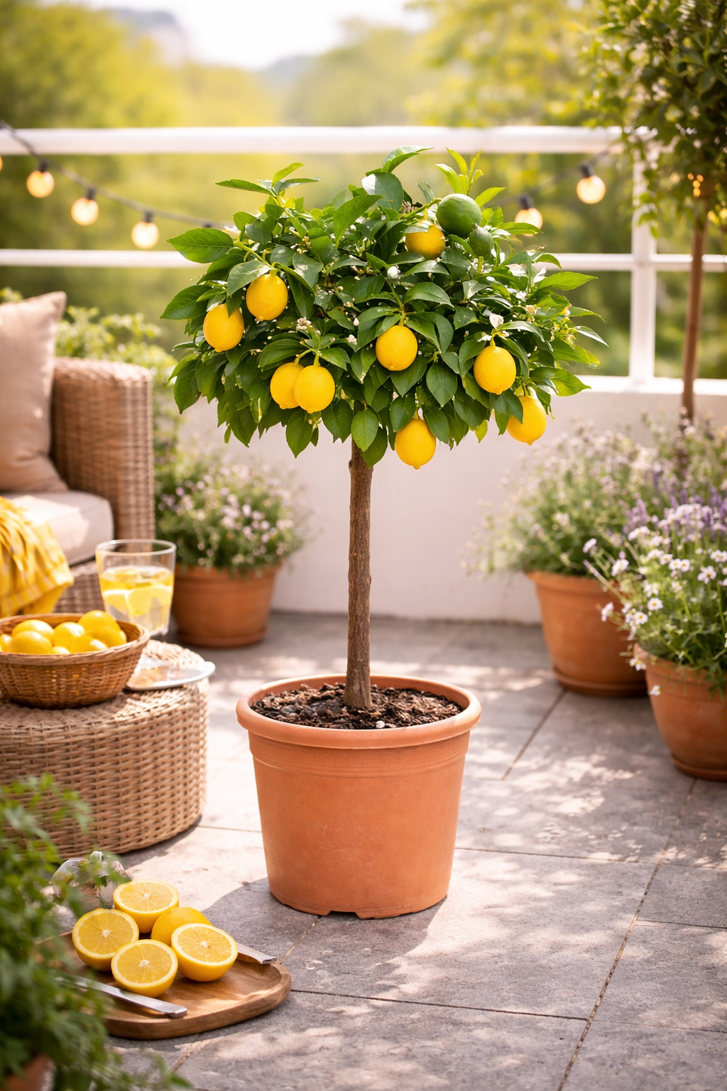 Zitronenbaum Meyer 70–100 cm – Echte Meyer Zitrone Pflanze mit Blüten & Früchten, Citrus limon Meyer, Zitronenpflanze kaufen