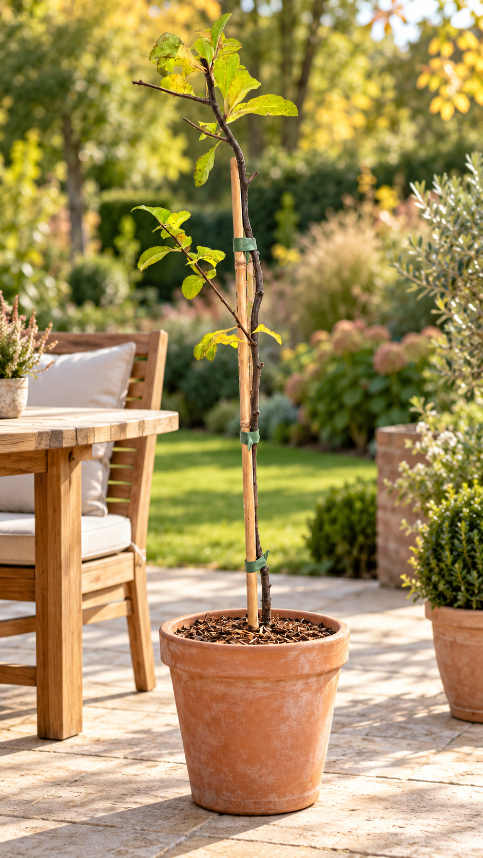 Japanische Zierquitte ‘Rasa’ – Chaenomeles japonica – dornenloser, winterharter Blütenstrauch mit essbaren Früchten – 50–70 cm inkl. Topf
