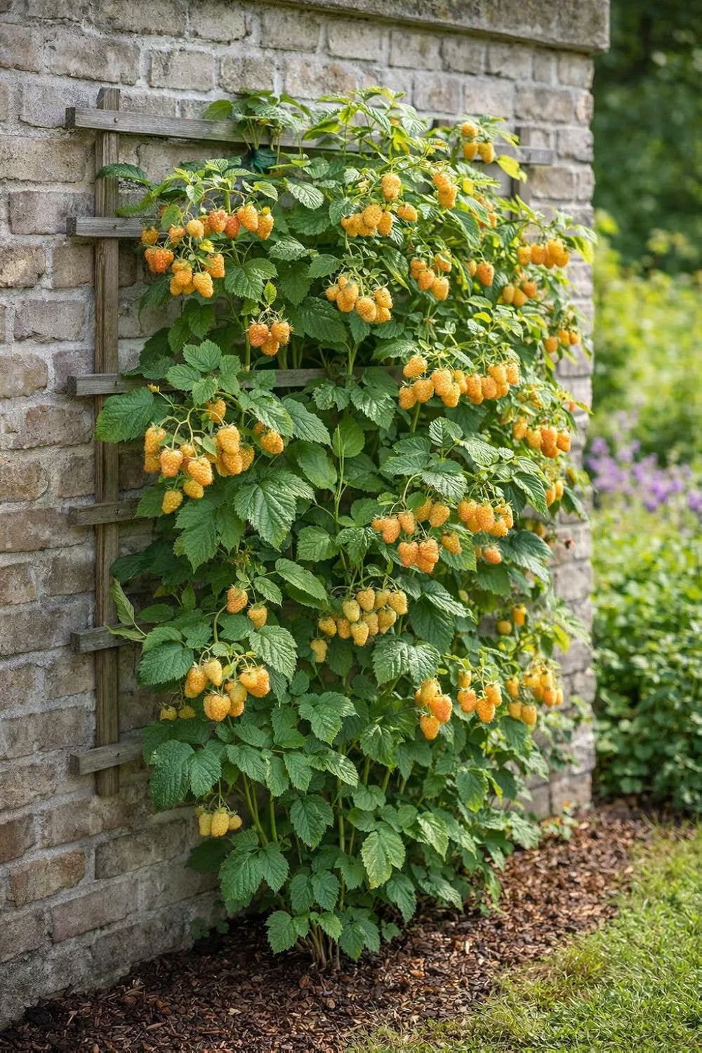 Gelbe HimbGelbe Himbeere ‘Golden Bliss’ 60-70 cm – Rubus idaeus, winterharte Naschhimbeere für Garten, Balkon und Terrasseeere Rubus idaeus 'Golden Bliss' 60-70 cm
