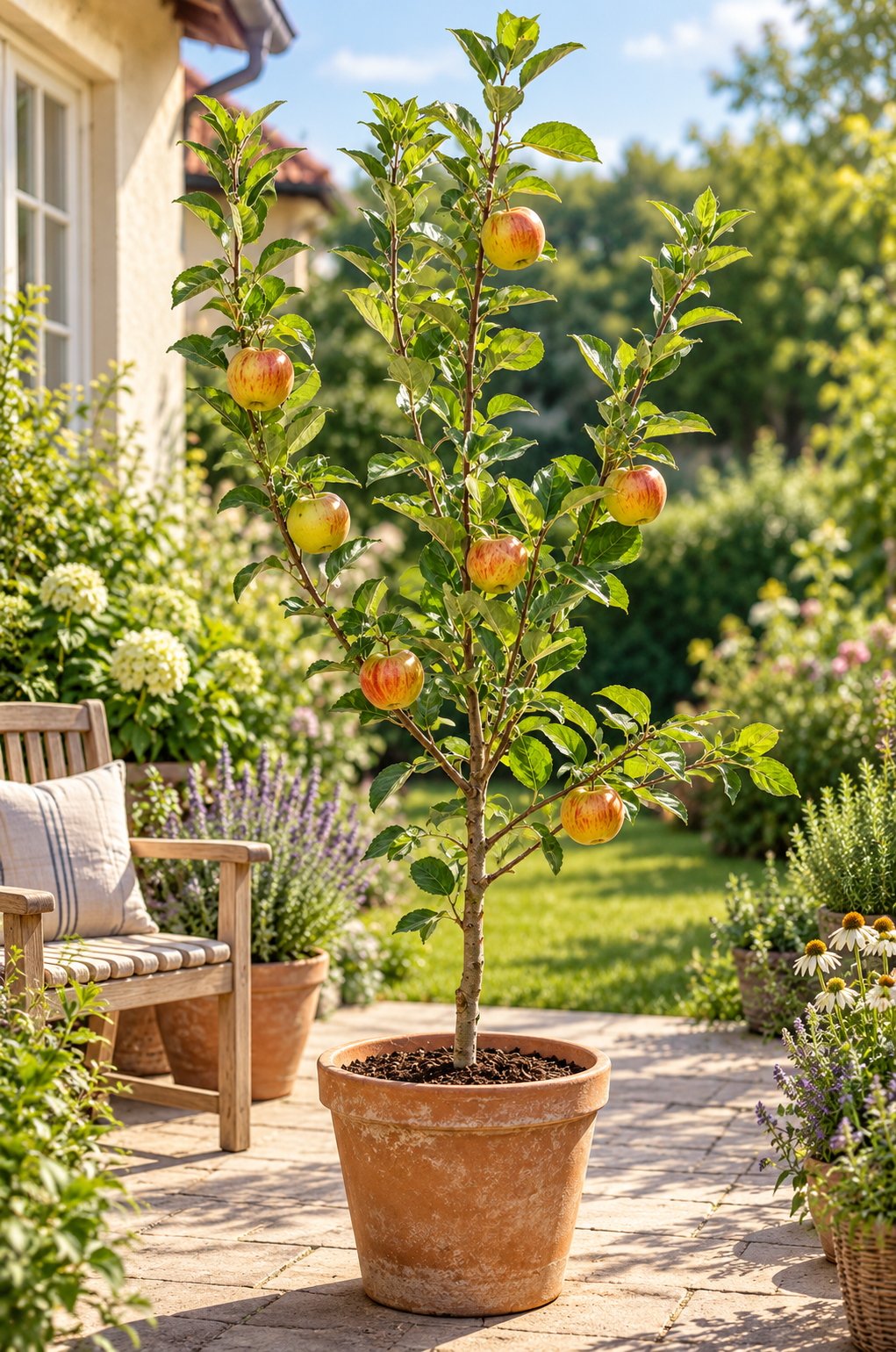 Apfelbaum ‘James Grieve’ – saftiger Sommerapfel für den Garten – 100–120 cm inkl. Topf – Malus x domestica