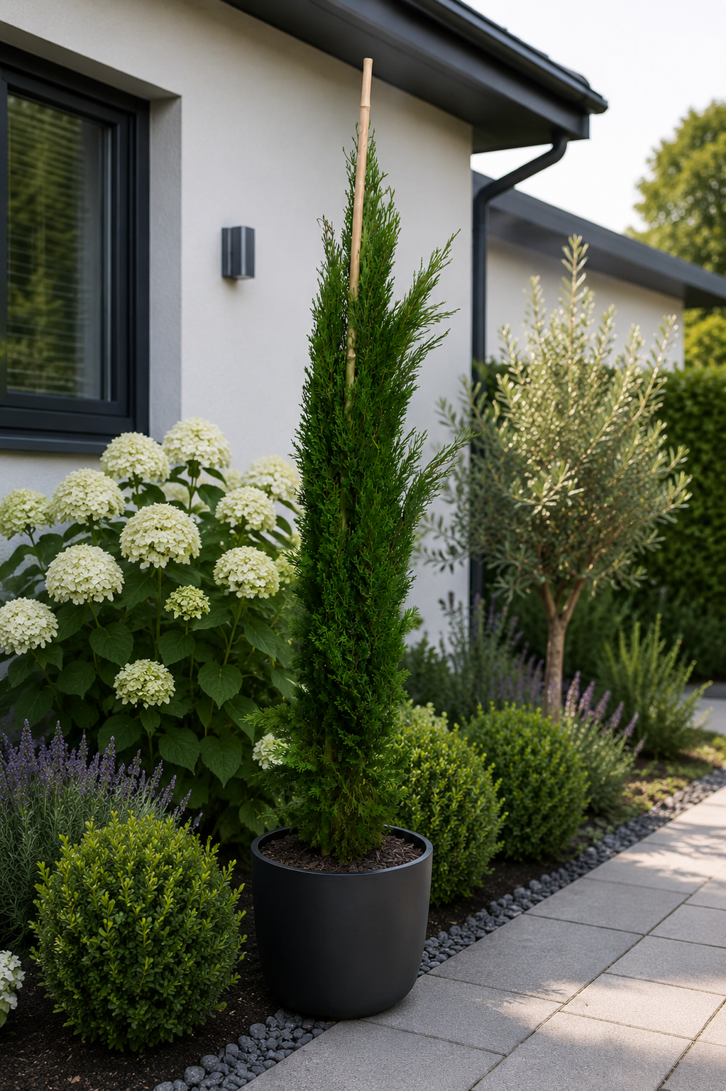 Cupressus sempervirens Totem 100–120 cm – Säulenzypresse Mediterrane Zypresse Italienische Zypresse Wintergrün