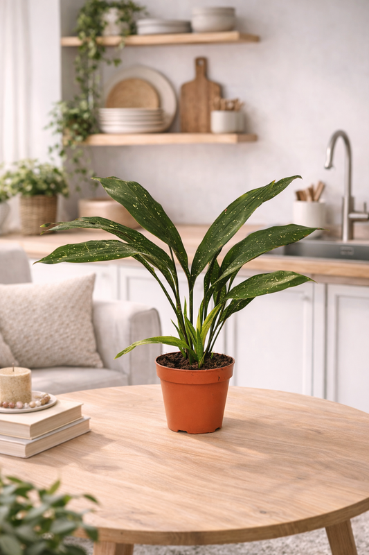 Aspidistra elatior Milky Way 50-60 cm – Schusterpalme mit Sternsprenkeln | Robuste Zimmerpflanze für Schatten & Büro