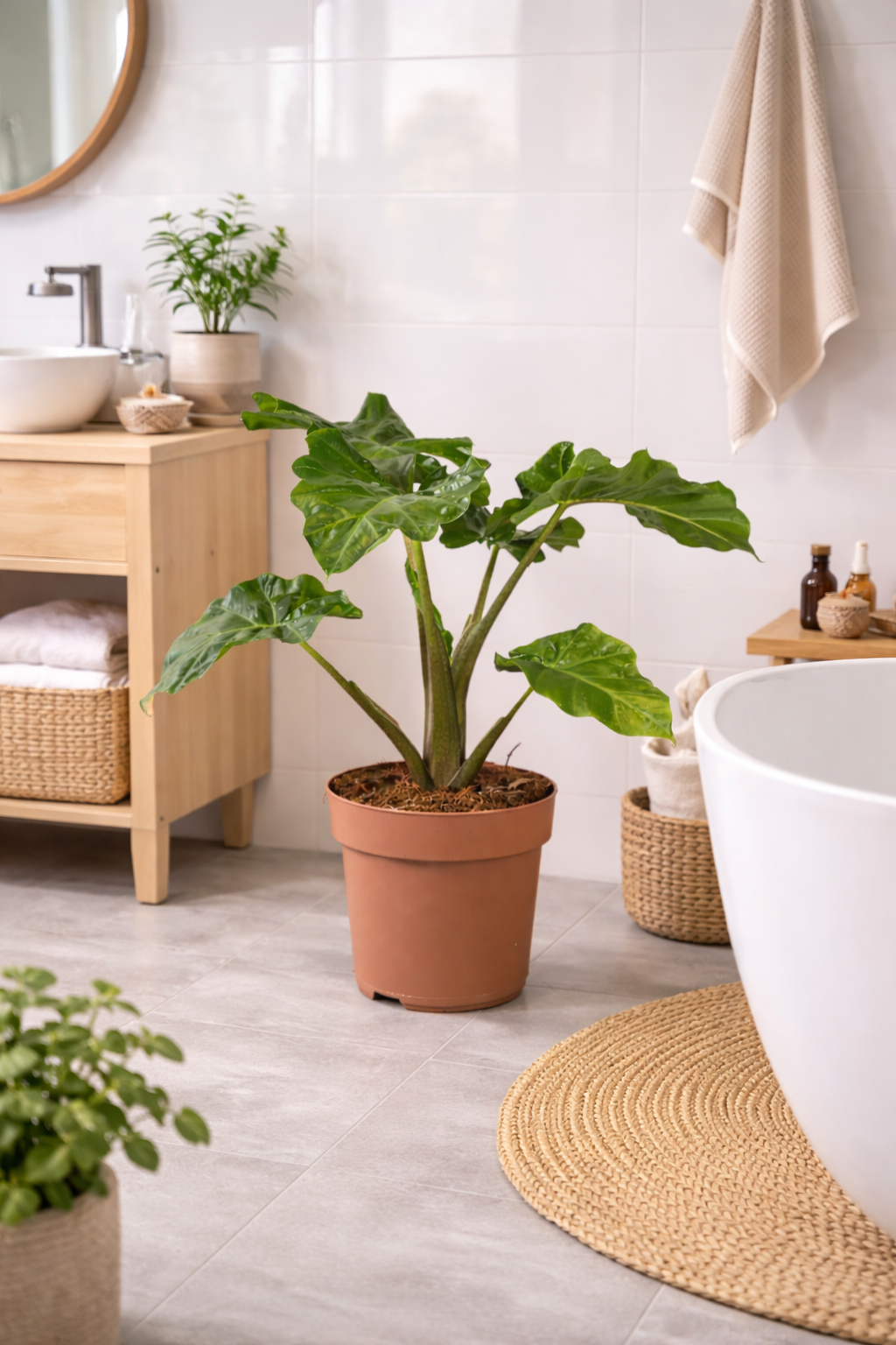Alocasia Low Rider 60-80 cm - Pflegeleichte Exotenpflanze für dein Zuhause mit dekorativen, glänzenden Blättern
