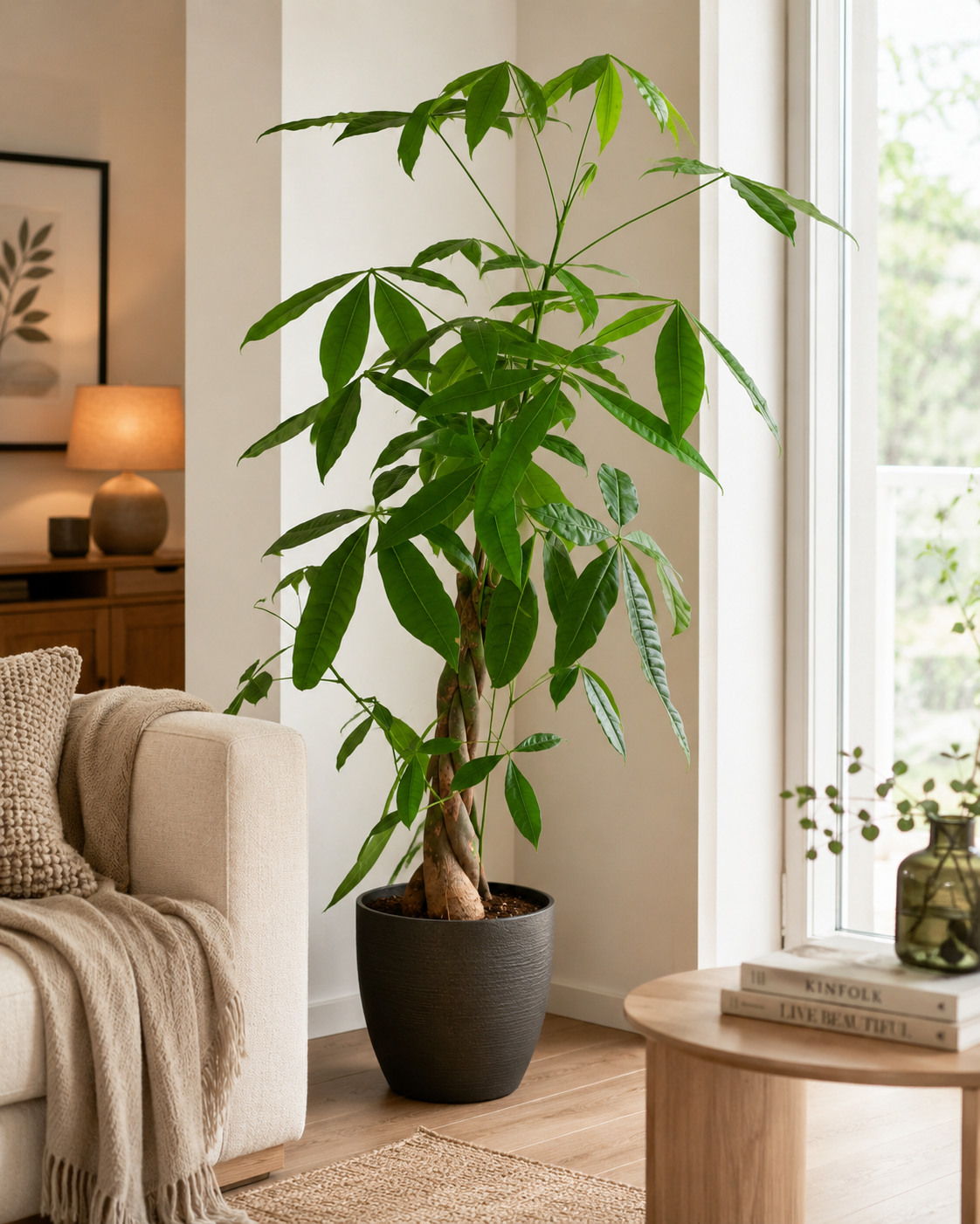 Pachira aquatica – Glückskastanie 100-120 cm – Zimmerpflanze für Wohlfühlatmosphäre