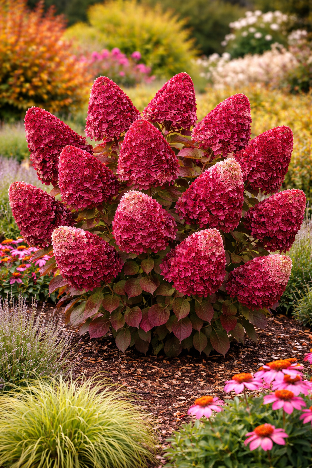 Latová hortenzie 'Wim's Red' – Hydrangea paniculata v 3l květináči | Kvetoucí okrasný keř v červené a bílé barvě