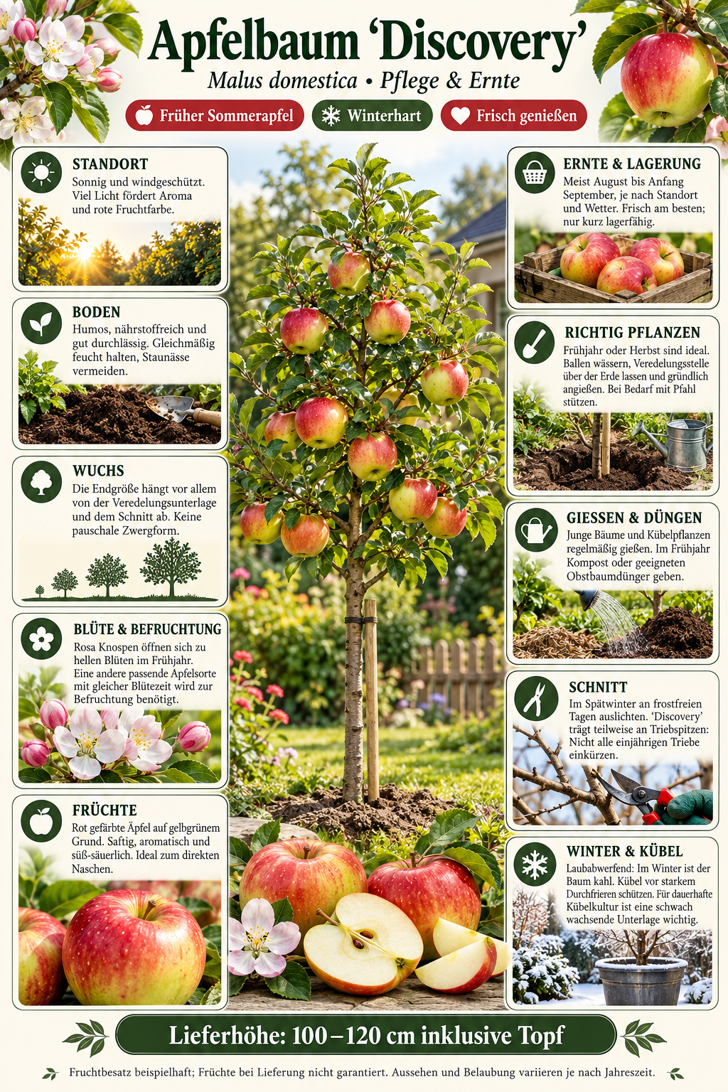 Malus domestica 'Discovery' - letní jabloň 'Discovery - jabloň