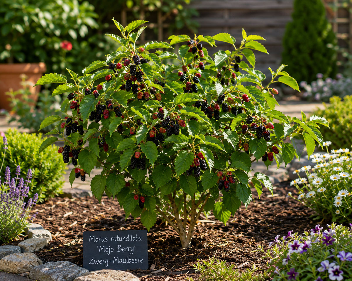 Moruše 'Mojo Berry' - zakrslá moruše - Morus rotundiloba 'Mojo Berry'